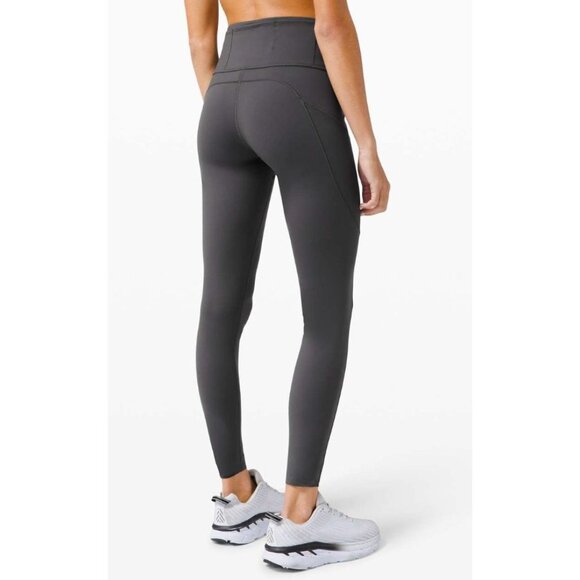 Lululemon Fast Free High-Rise Tight Full Length Brushed Nulux Graphite Grey-sz 6 - Picture 4 of 8
